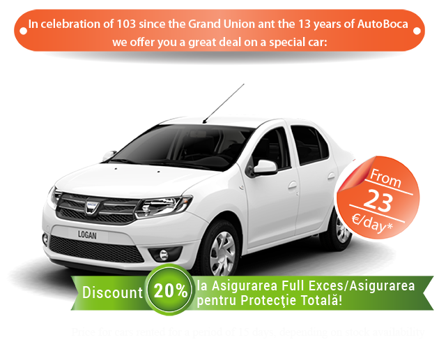 Dacia Logan low price rent in Bucharest Bacau promotion